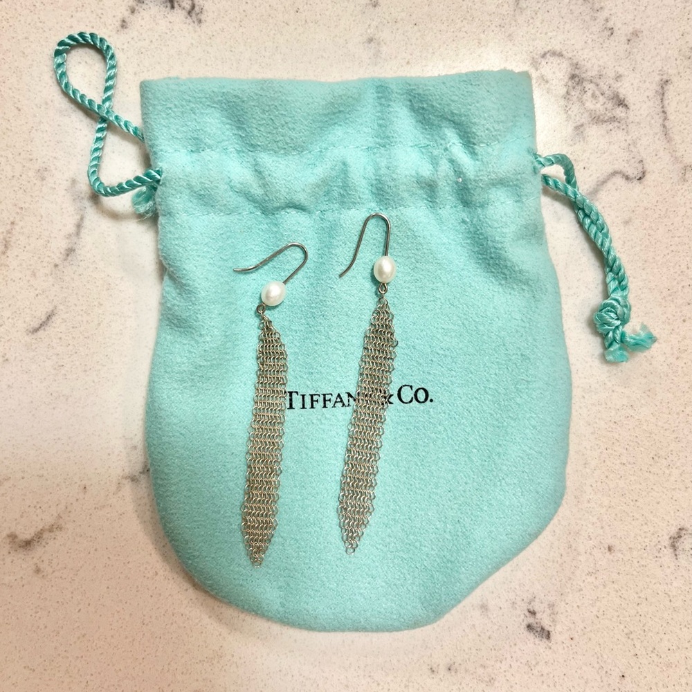 Tiffany & Co. Silver Elsa Peretti Mesh Tassel Earrings